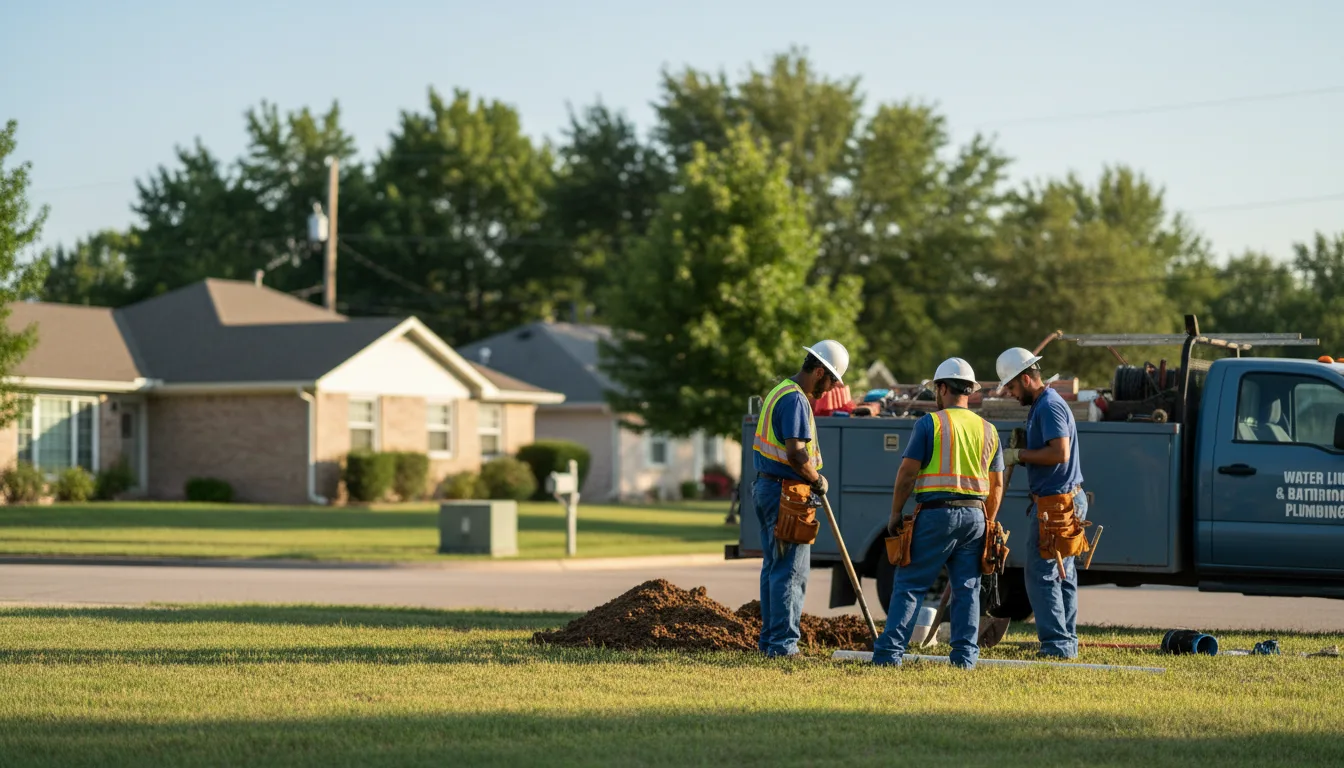 Residential water line and bathroom plumbing service in Fisher, LA